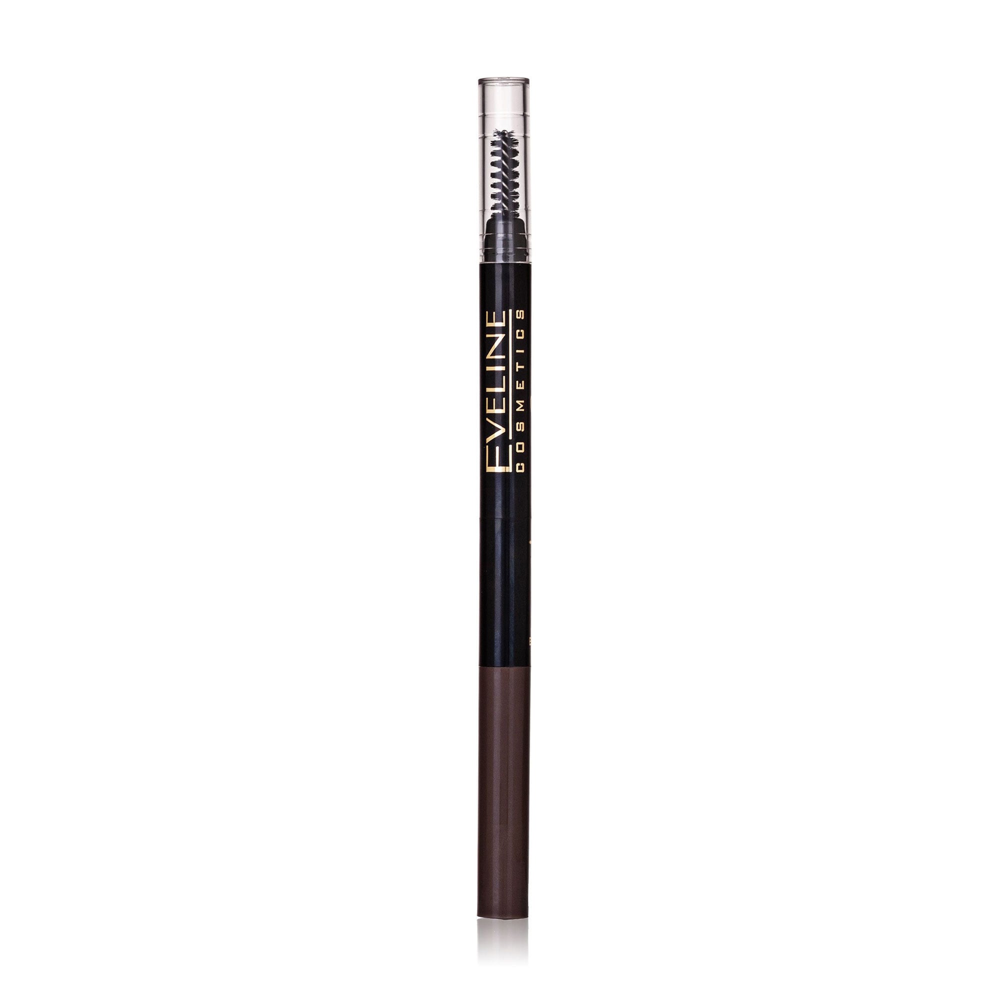 Олівець для брів Еveline Cosmetics Brow Styler 3 в 1 багатофункціональний, 02 Dark Brown, 1.2 г